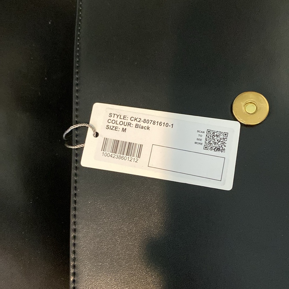 Charles & Keith Black Saddle Shoulder Bag with Gold Accent - Picture 3 of 5